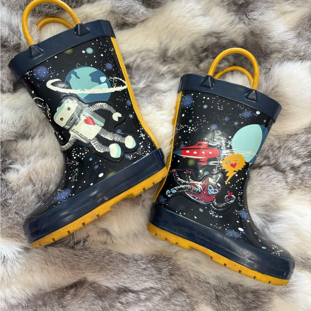 Kids Space Adventure Rain Boots